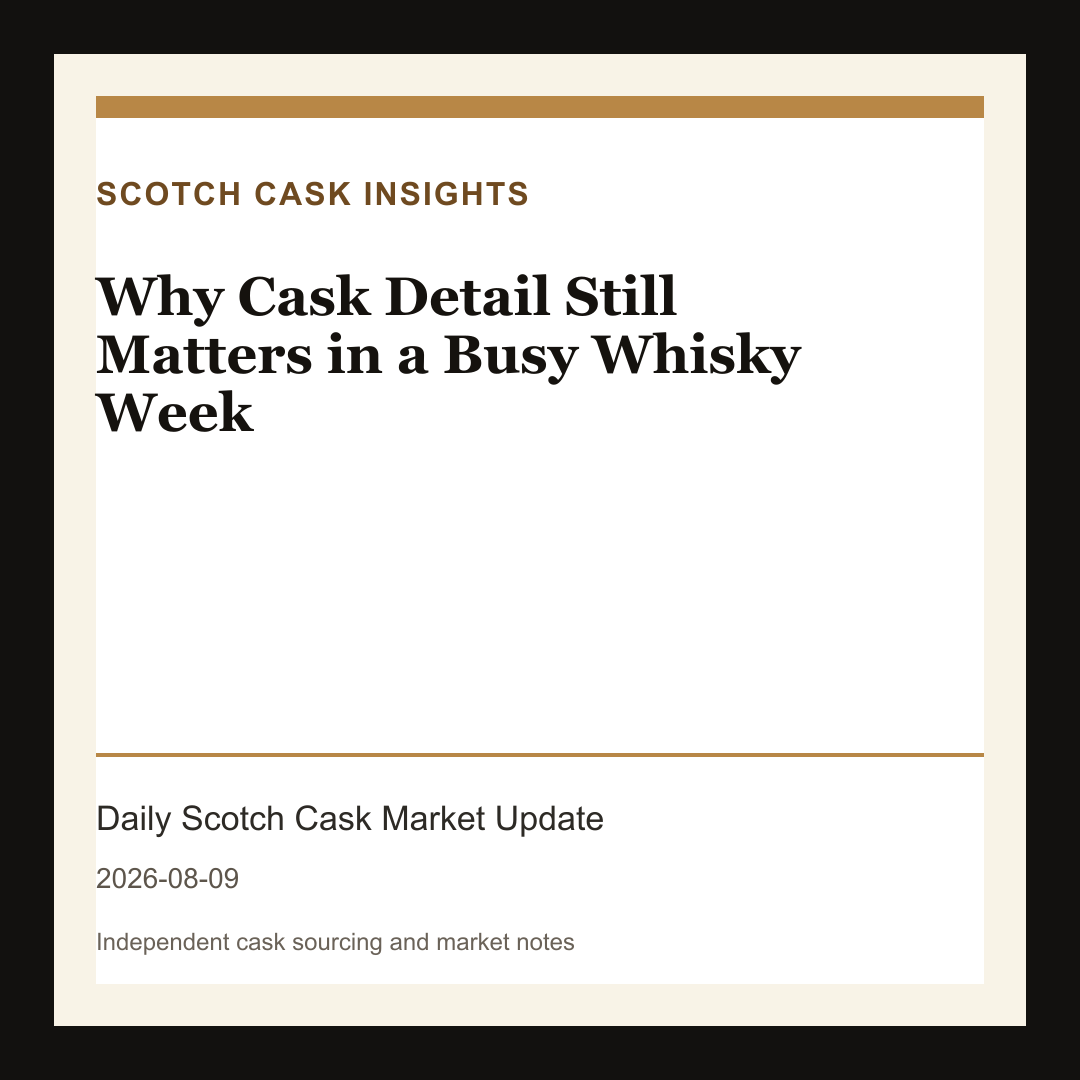 Why Cask Detail Still Matters in a Busy Whisky Week market note