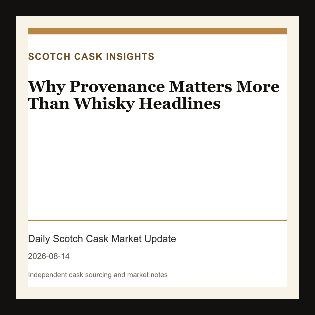 Why Provenance Matters More Than Whisky Headlines market note