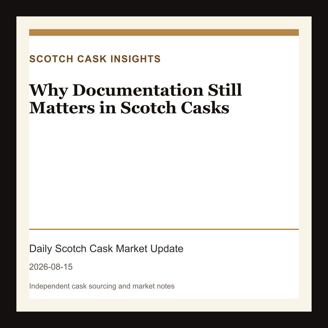 Why Documentation Still Matters in Scotch Casks market note