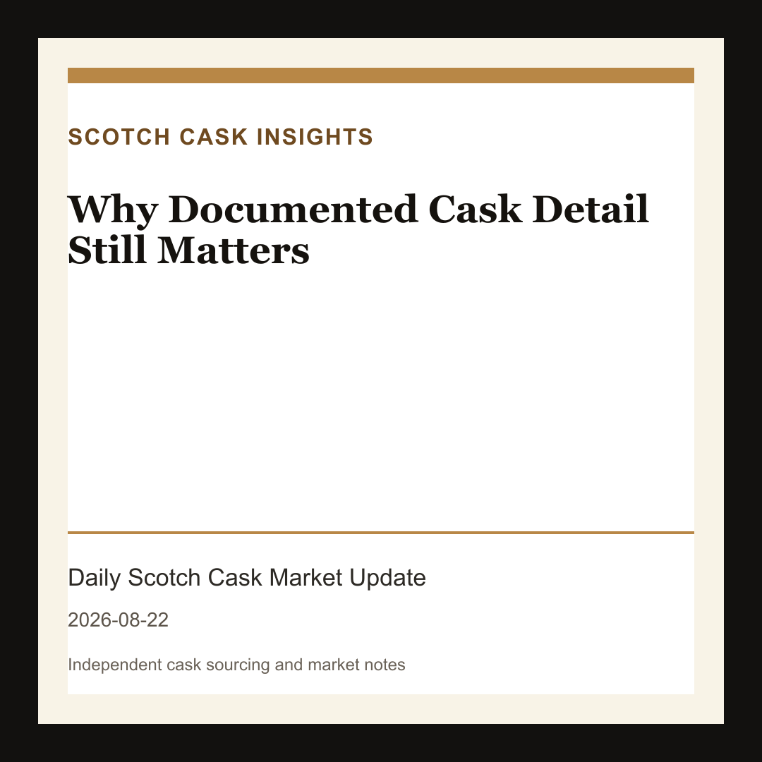 Why Documented Cask Detail Still Matters market note
