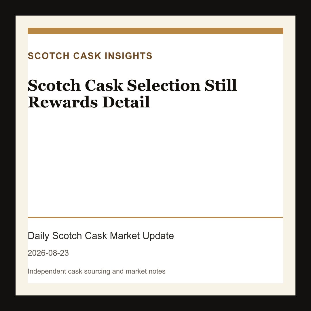 Scotch Cask Selection Still Rewards Detail market note