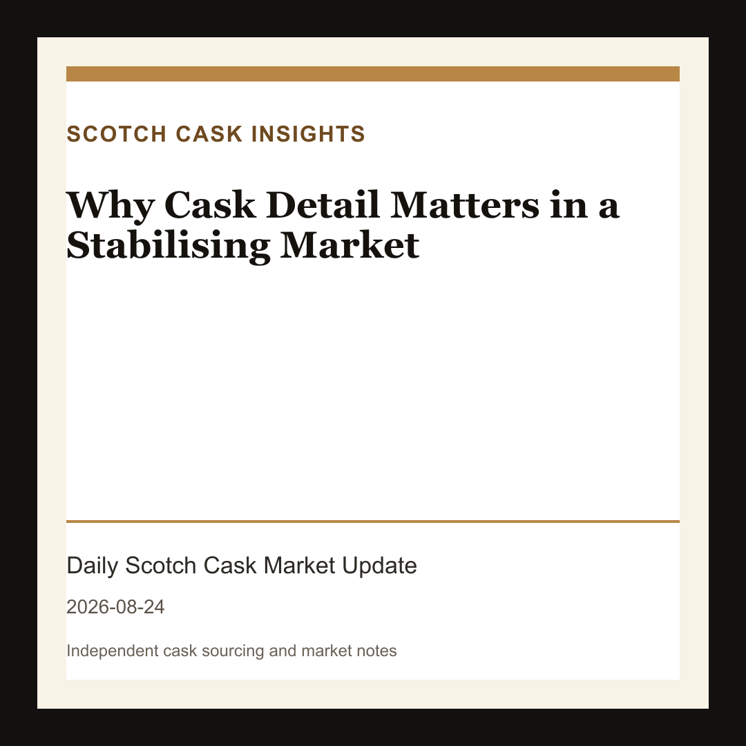 Why Cask Detail Matters in a Stabilising Market market note