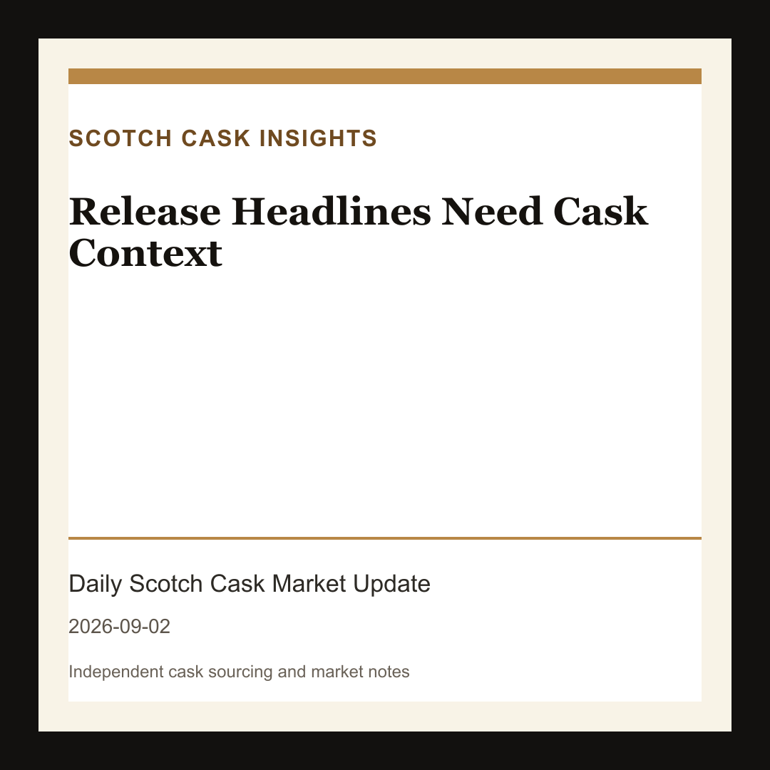 Release Headlines Need Cask Context
Scarcity Signals Need Better Comparison market note