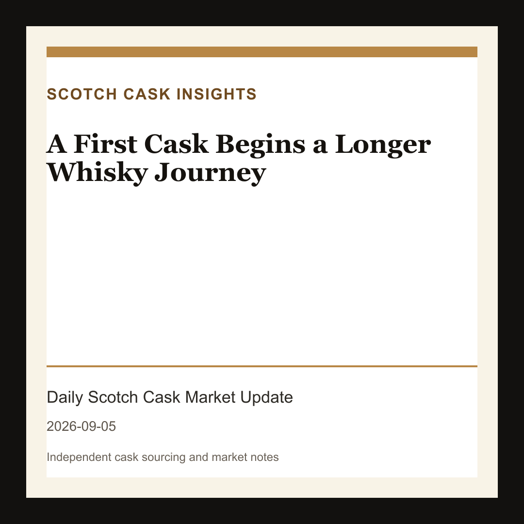 A First Cask Begins a Longer Whisky Journey market note