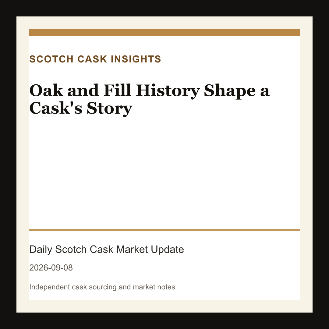 Oak and Fill History Shape a Cask's Story market note
