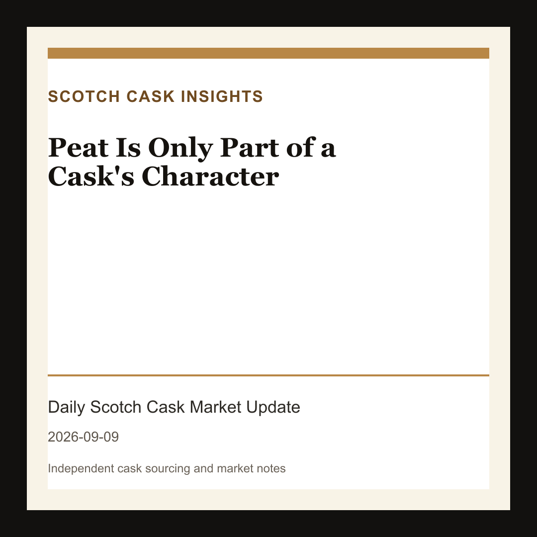 Peat Is Only Part of a Cask's Character market note