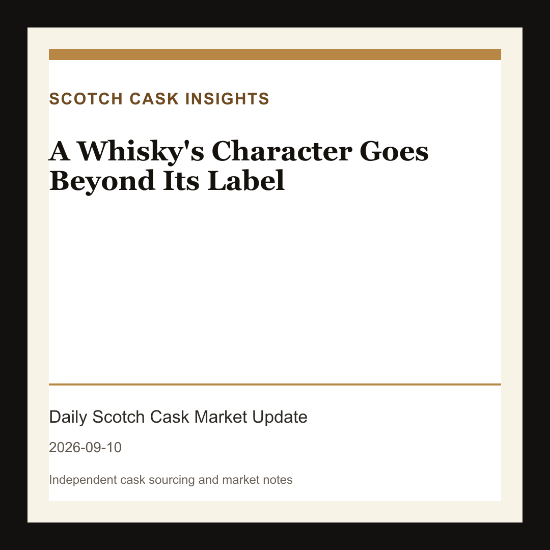 A Whisky's Character Goes Beyond Its Label market note