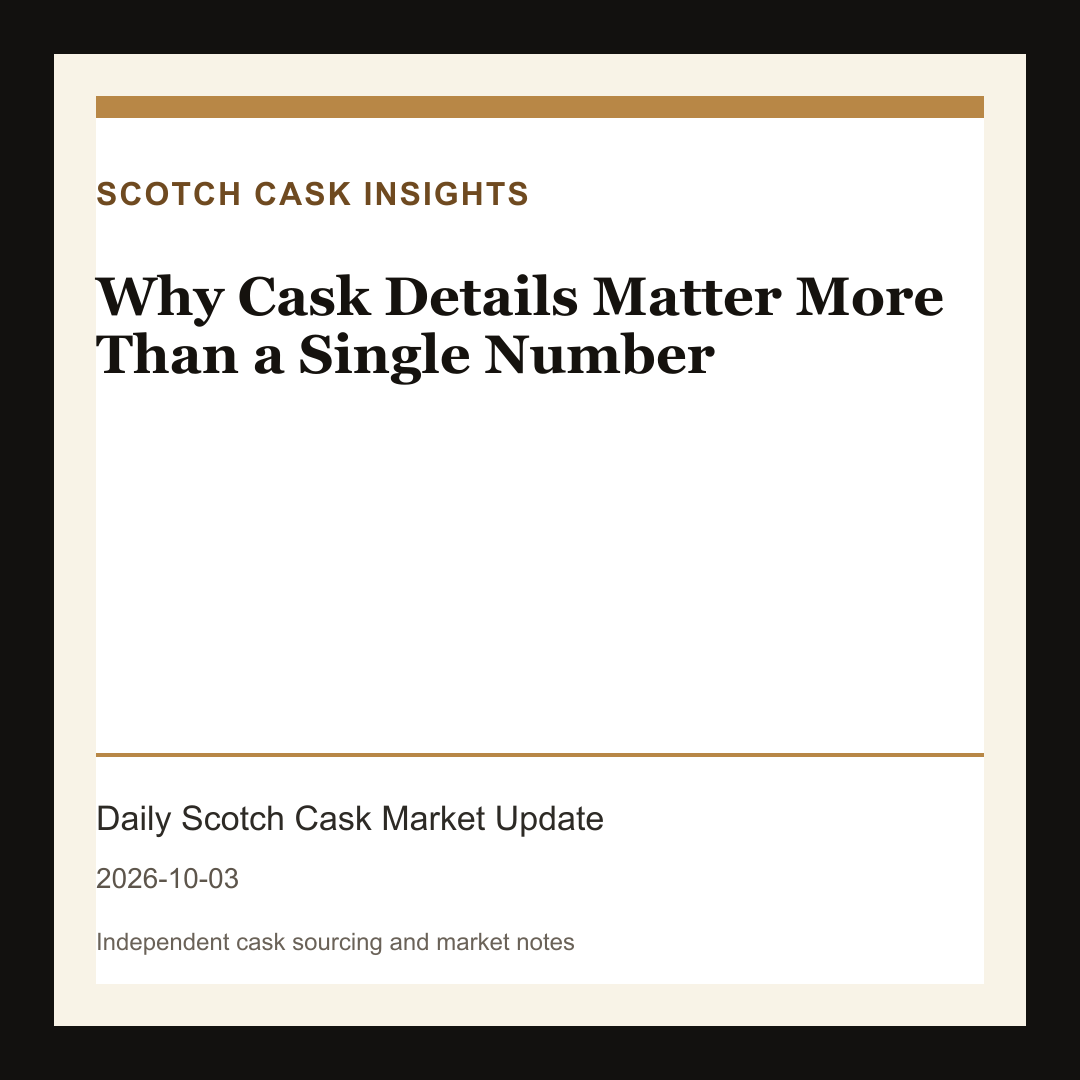 Why Cask Details Matter More Than a Single Number market note