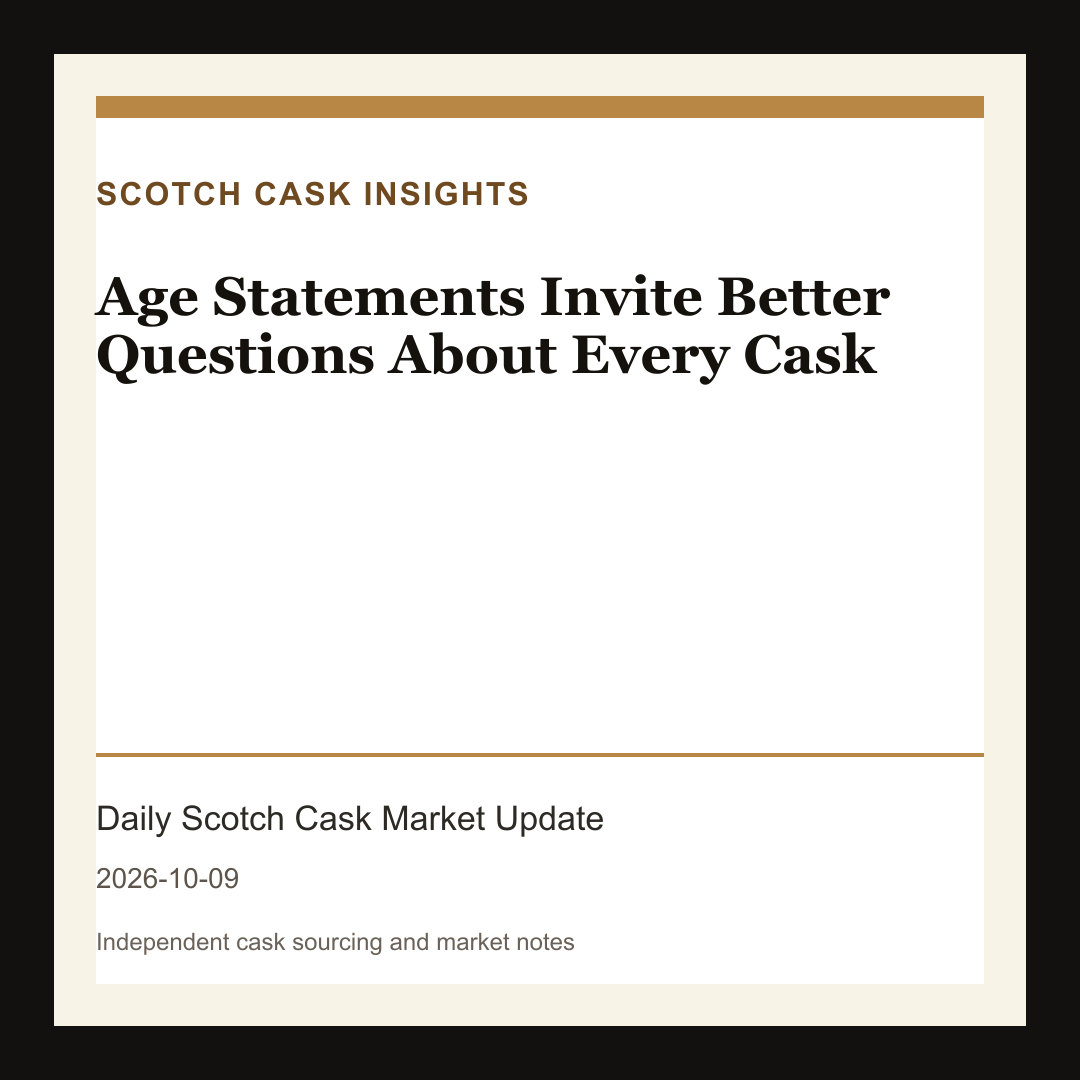 Age Statements Invite Better Questions About Every Cask market note